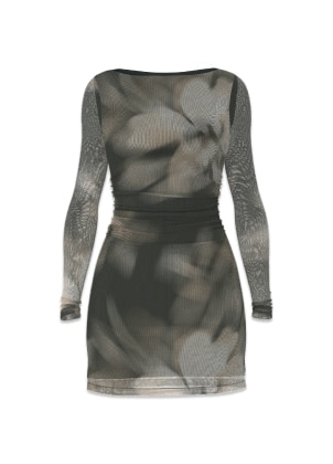 Black and khaki floral mini dress.