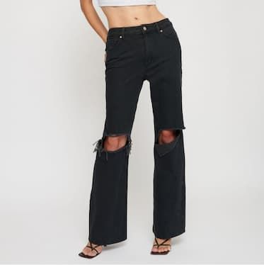 Ethos Heidi distressed wide jeans.