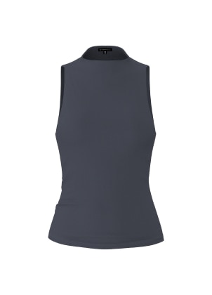 Grey mock neck tank top.