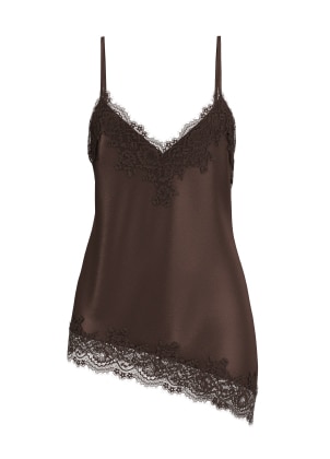Brown satin tank top.