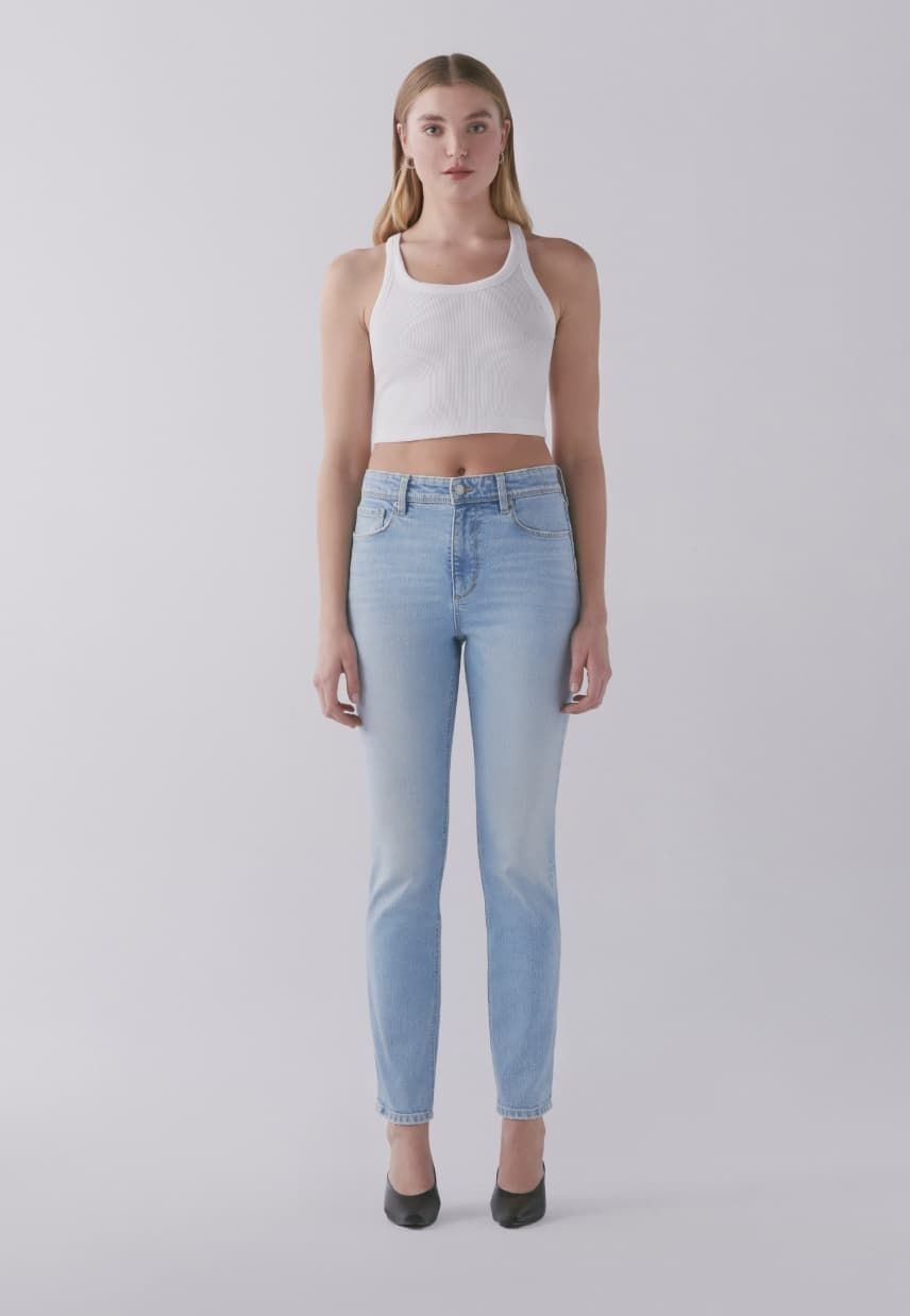 A model wears the Kate skinny jeans.