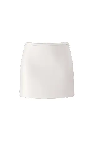 White satin mini skirt.