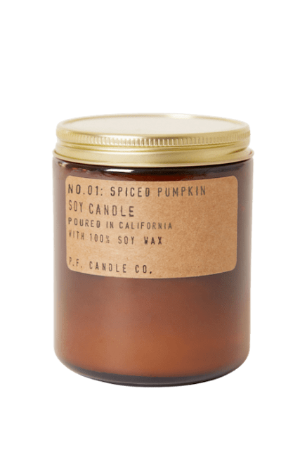 Spiced pumpkin soy candle.