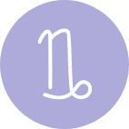 Purple Capricorn symbol.