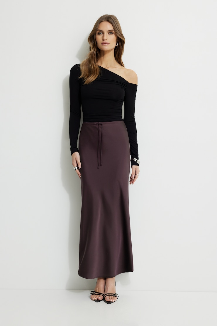 Cary Satin Slip Maxi Skirt